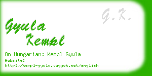 gyula kempl business card